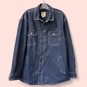 Vintage Denim Fleece Lined Chore Jacket, Sz XLarge Barn Coat